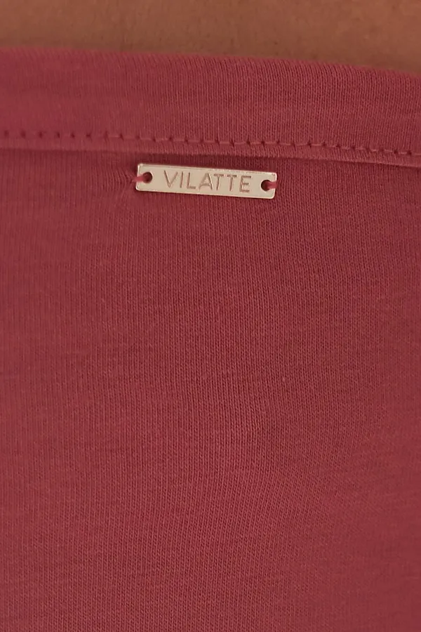 Топ с двуслойной зоной бра на бретелях из хлопка VILATTE, т.коралл - фото 2