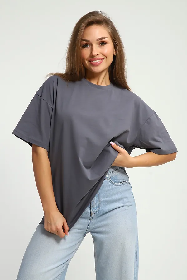 Футболка оверсайз 26012 НАТАЛИ, графит - фото 2