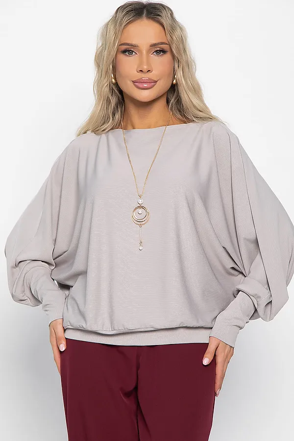 Блуза Муза LADY TAIGA, серо-бежевая - фото 2