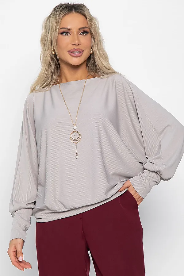 Блуза Муза LADY TAIGA, серо-бежевая - фото 2