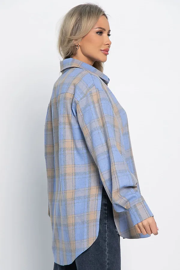 Рубашка Дэлли LADY TAIGA, бежево-голубая - фото 2