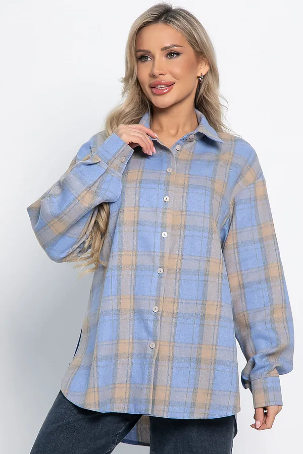 Рубашка Дэлли LADY TAIGA, бежево-голубая - фото 2