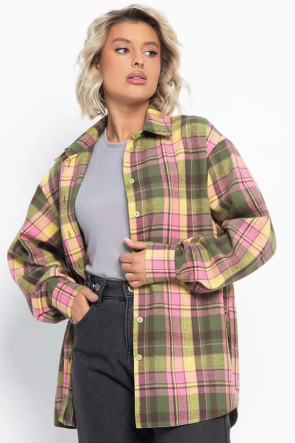 Рубашка Дэлли LADY TAIGA, зелено-розовая - фото 2