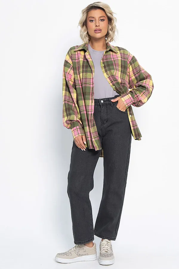 Рубашка Дэлли LADY TAIGA, зелено-розовая - фото 2