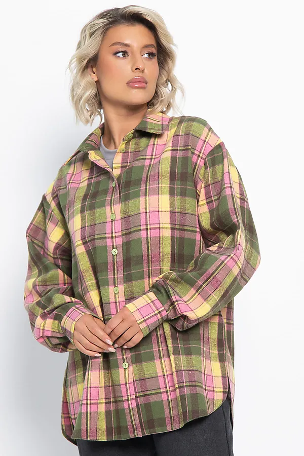 Рубашка Дэлли LADY TAIGA, зелено-розовая - фото 2