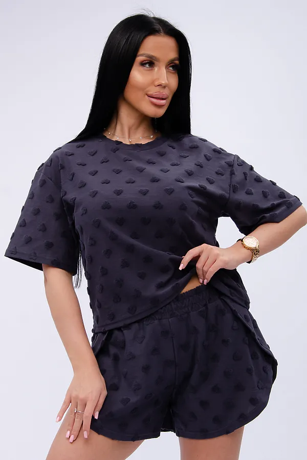 Пижама с шортами Кэнди НАТАЛИ, графит - фото 2