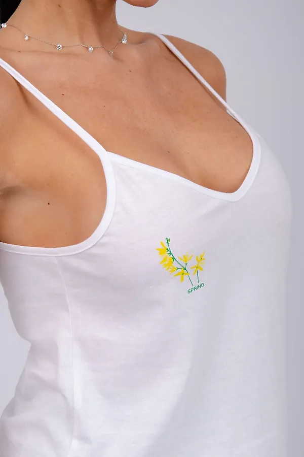 Пижама с шортами Акация НАТАЛИ, белый/зеленый - фото 2