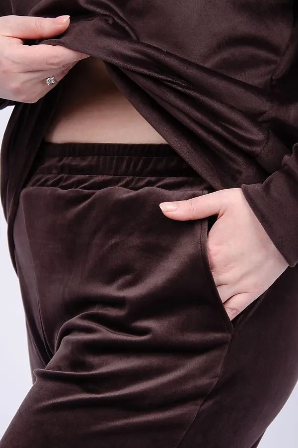 Костюм с брюками Велюр НАТАЛИ, шоколад - фото 2