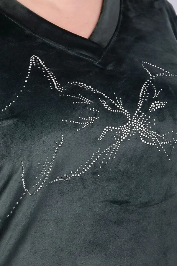 Костюм с брюками Велюр НАТАЛИ, графит - фото 2