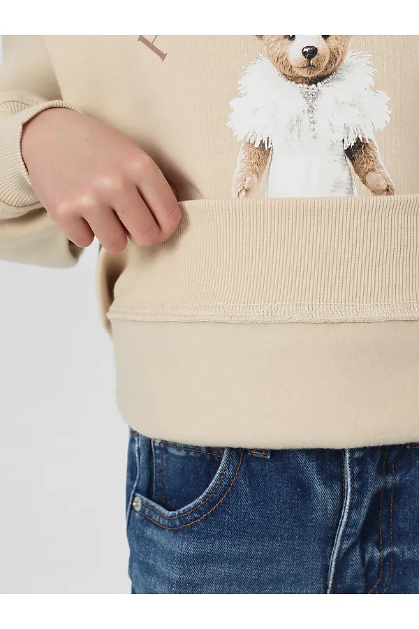 Джемпер для девочек MARK FORMELLE, св.бежевый +печать - фото 2