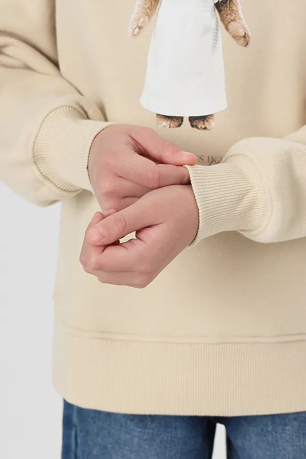 Джемпер для девочек MARK FORMELLE, св.бежевый +печать - фото 2