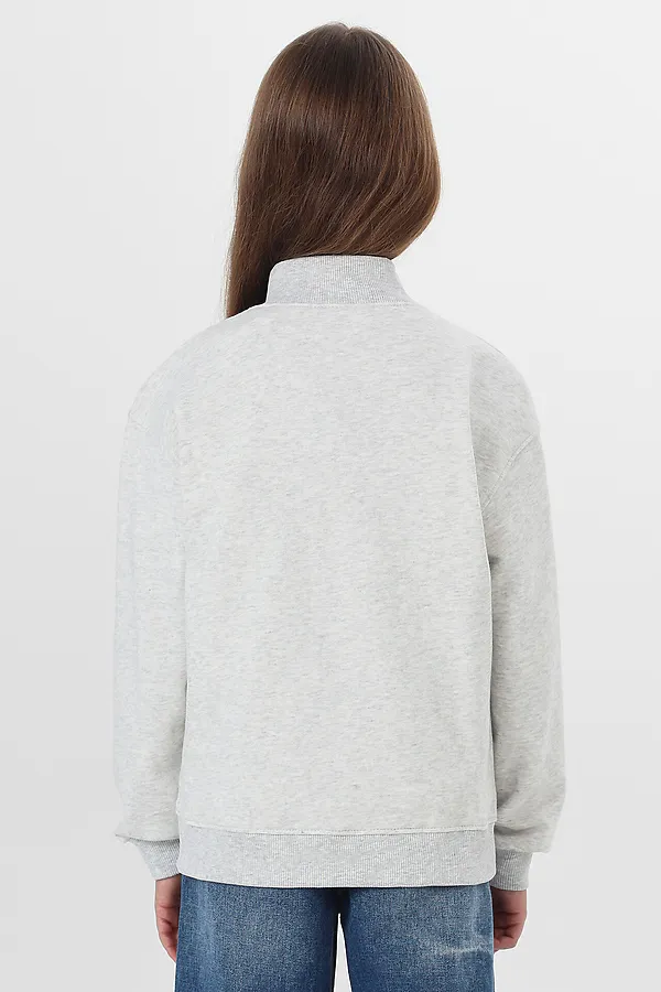 Толстовка для девочек MARK FORMELLE, серый меланж 4306-а +печать2 - фото 2