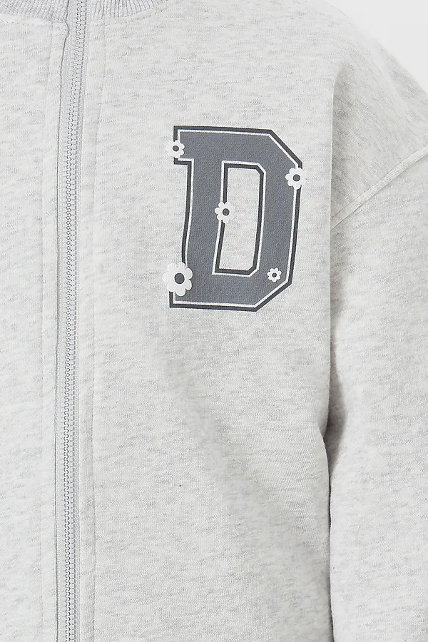 Толстовка для девочек MARK FORMELLE, серый меланж 4306-а +печать2 - фото 2