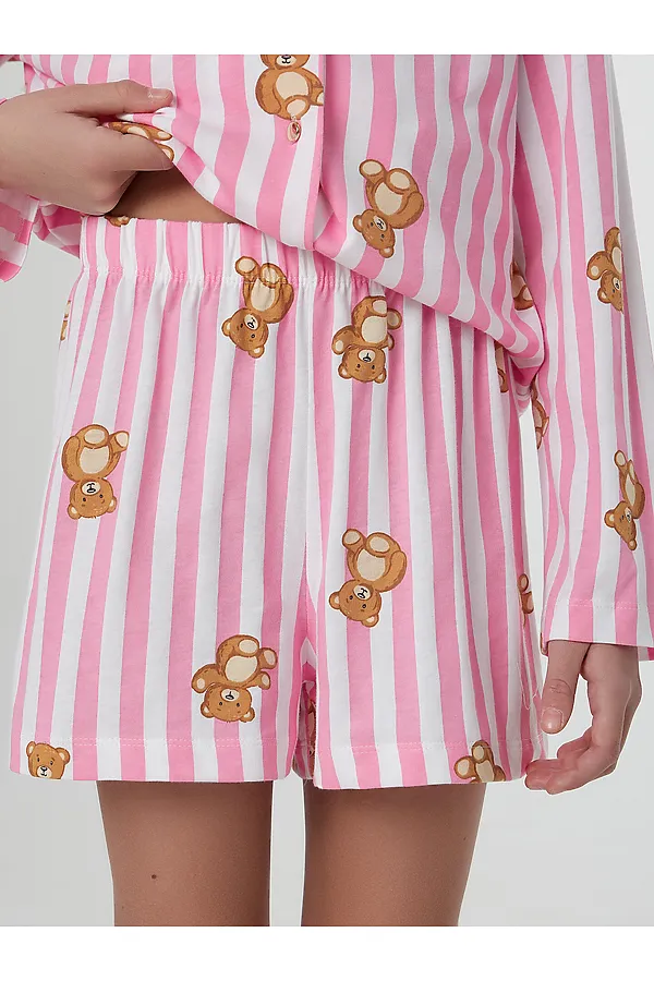 Комплект для девочек (рубашка, шорты) MARK FORMELLE, медведи на полоске - фото 2