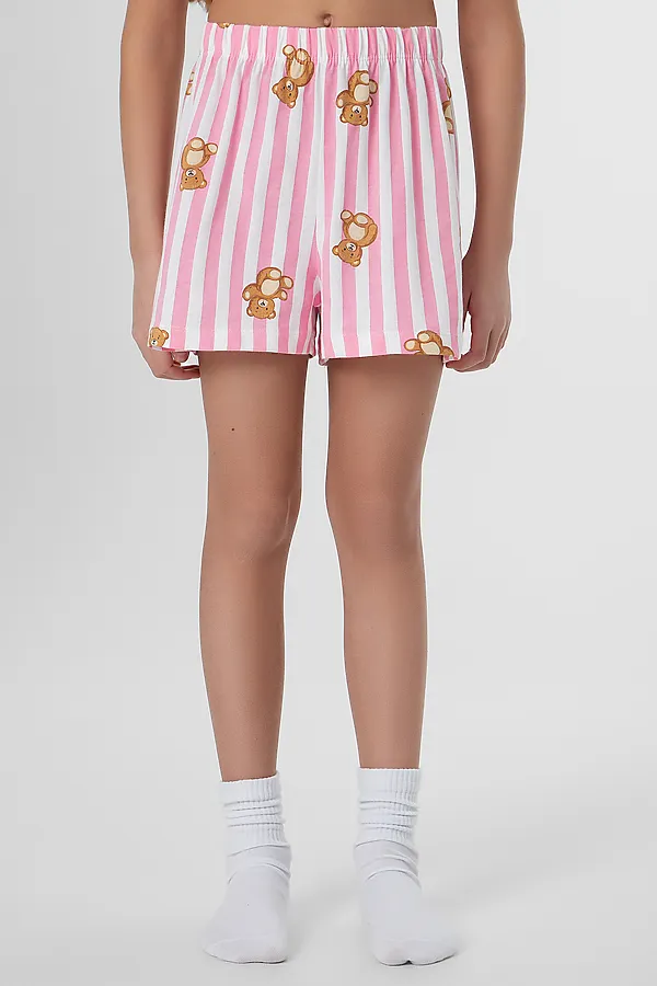 Комплект для девочек (рубашка, шорты) MARK FORMELLE, медведи на полоске - фото 2