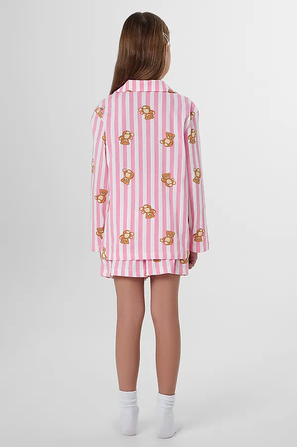 Комплект для девочек (рубашка, шорты) MARK FORMELLE, медведи на полоске - фото 2