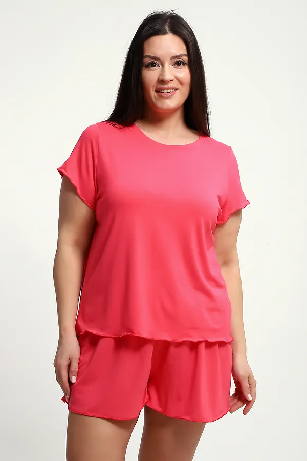 Пижама с шортами ПЖ-010 НАТАЛИ, розовый - фото 2