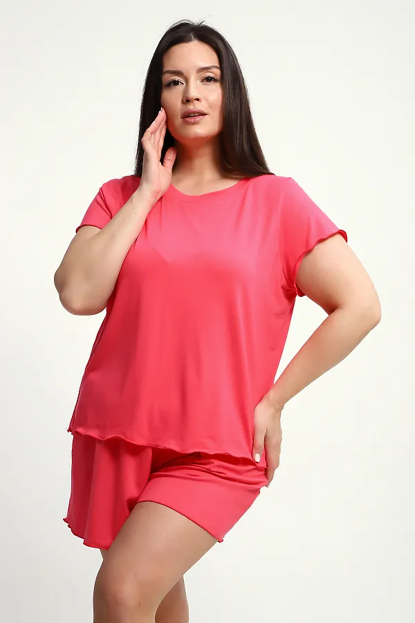 Пижама с шортами ПЖ-010 НАТАЛИ, розовый - фото 2