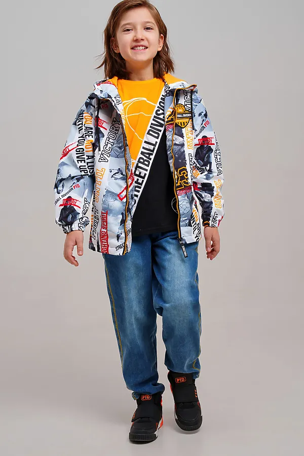 Куртка текстильная с полиуретановым покрытием для мальчиков (ветровка) PLAYTODAY, разноцветный - фото 2