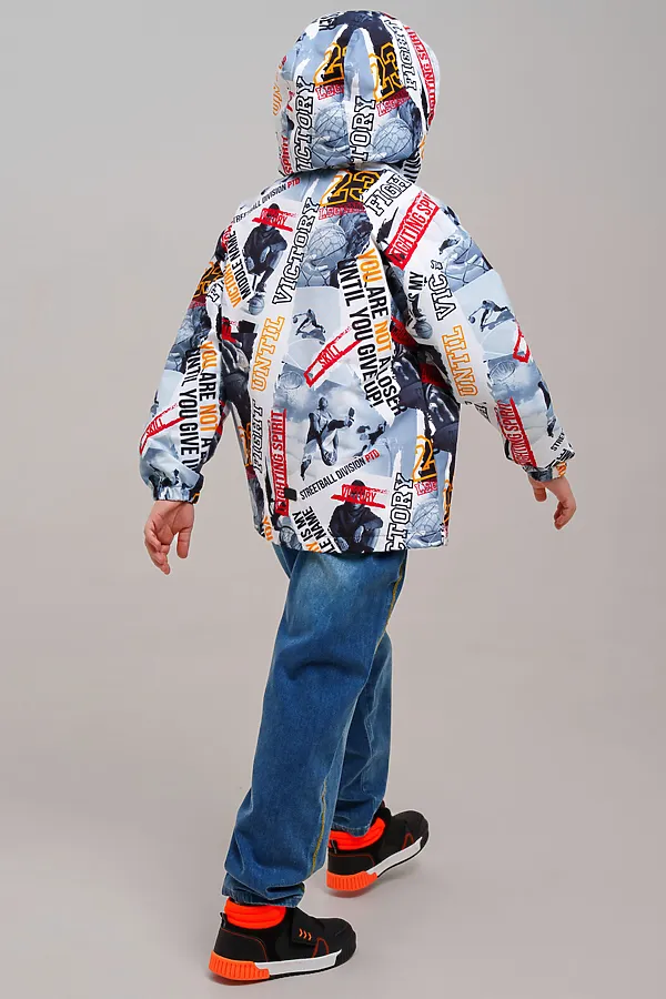 Куртка текстильная с полиуретановым покрытием для мальчиков (ветровка) PLAYTODAY, разноцветный - фото 2