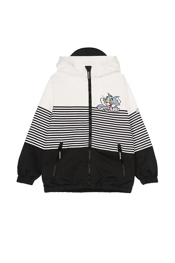 Куртка текстильная с полиуретановым покрытием для мальчиков (ветровка) PLAYTODAY, белый,черный - фото 2