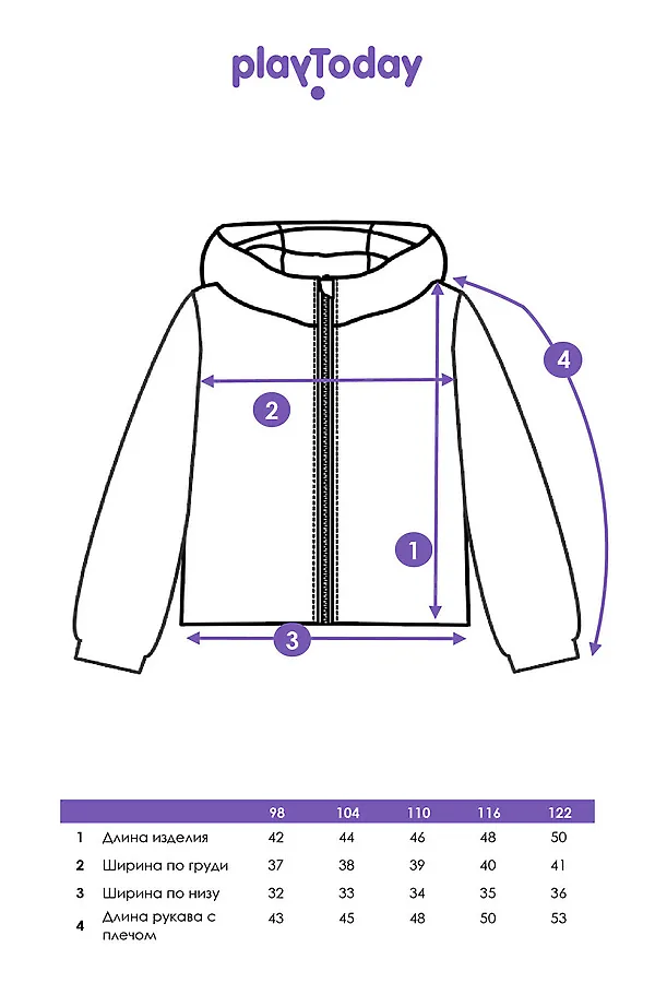 Куртка текстильная с полиуретановым покрытием для девочек (ветровка) PLAYTODAY, разноцветный - фото 2