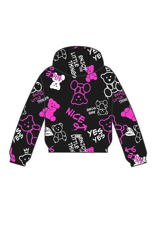 Куртка текстильная с полиуретановым покрытием для девочек (ветровка) PLAYTODAY, черный,фуксия,белый - фото 2