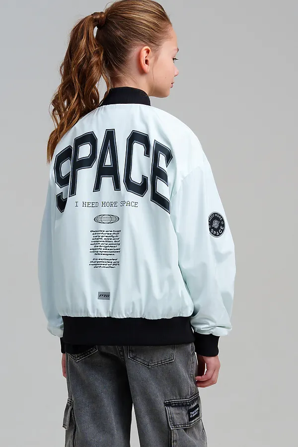 Куртка текстильная с полиуретановым покрытием для девочек (ветровка) PLAYTODAY, белый - фото 2