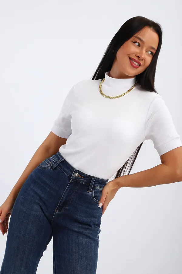 Водолазка с коротким рукавом 32105 НАТАЛИ, белый - фото 2