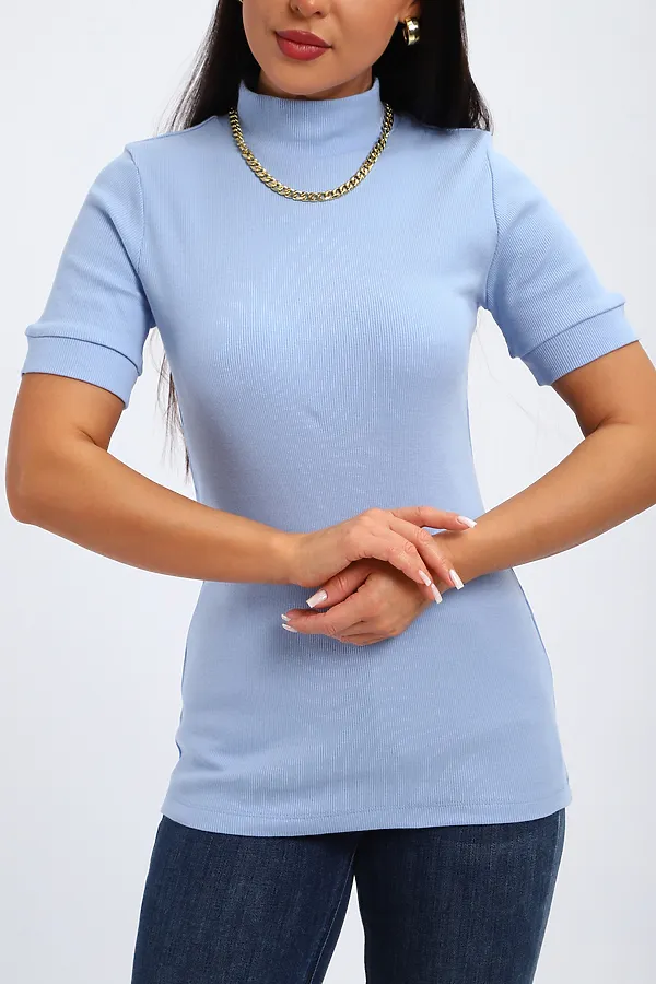 Водолазка с коротким рукавом 32105 НАТАЛИ, голубой - фото 2