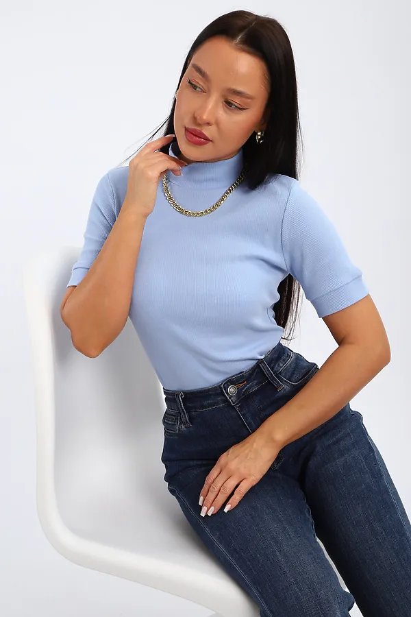 Водолазка с коротким рукавом 32105 НАТАЛИ, голубой - фото 2