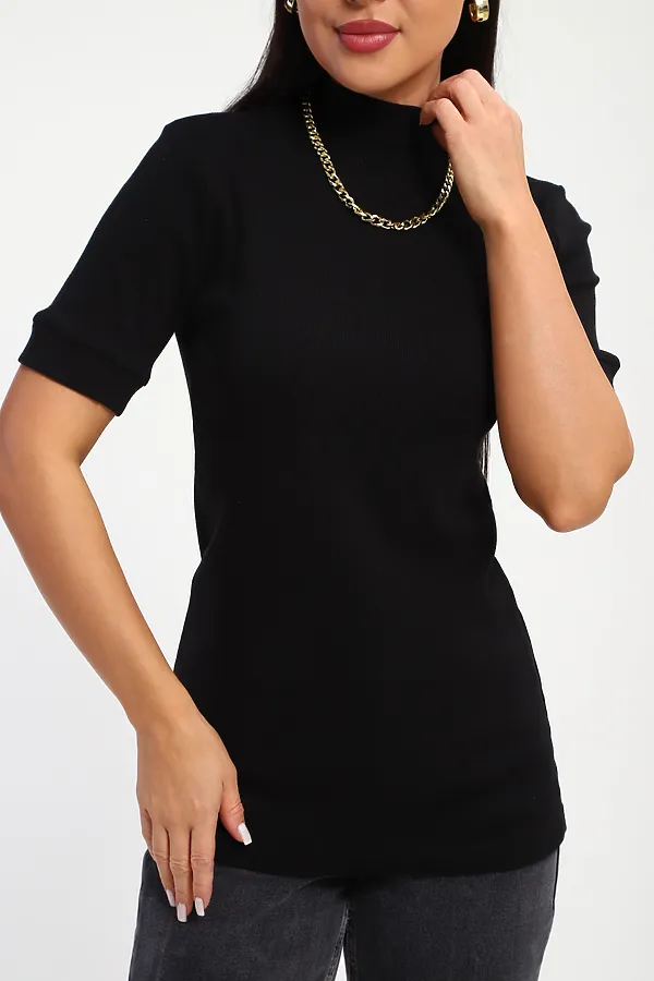Водолазка с коротким рукавом 32105 НАТАЛИ, черный - фото 2
