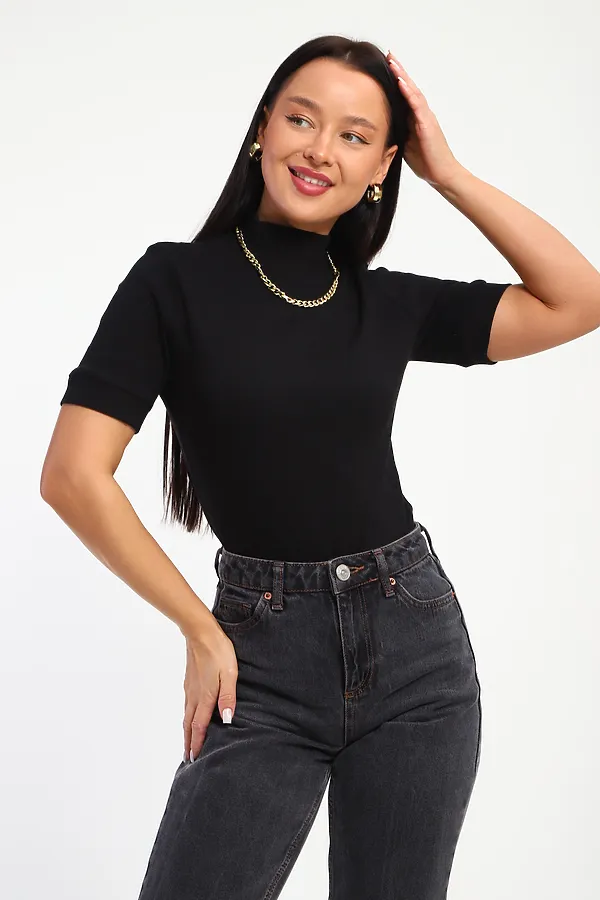 Водолазка с коротким рукавом 32105 НАТАЛИ, черный - фото 2