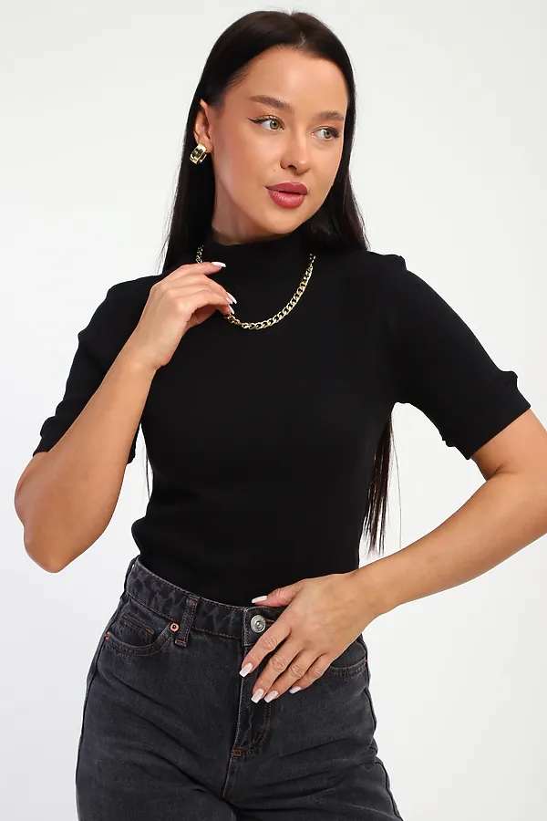 Водолазка с коротким рукавом 32105 НАТАЛИ, черный - фото 2