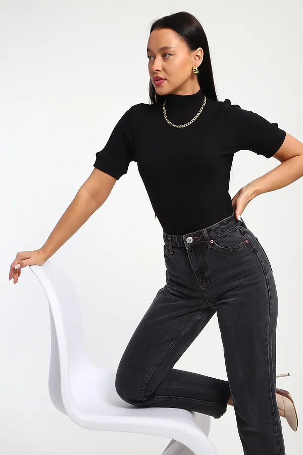 Водолазка с коротким рукавом 32105 НАТАЛИ, черный - фото 2