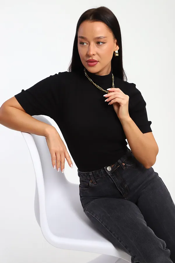 Водолазка с коротким рукавом 32105 НАТАЛИ, черный - фото 2