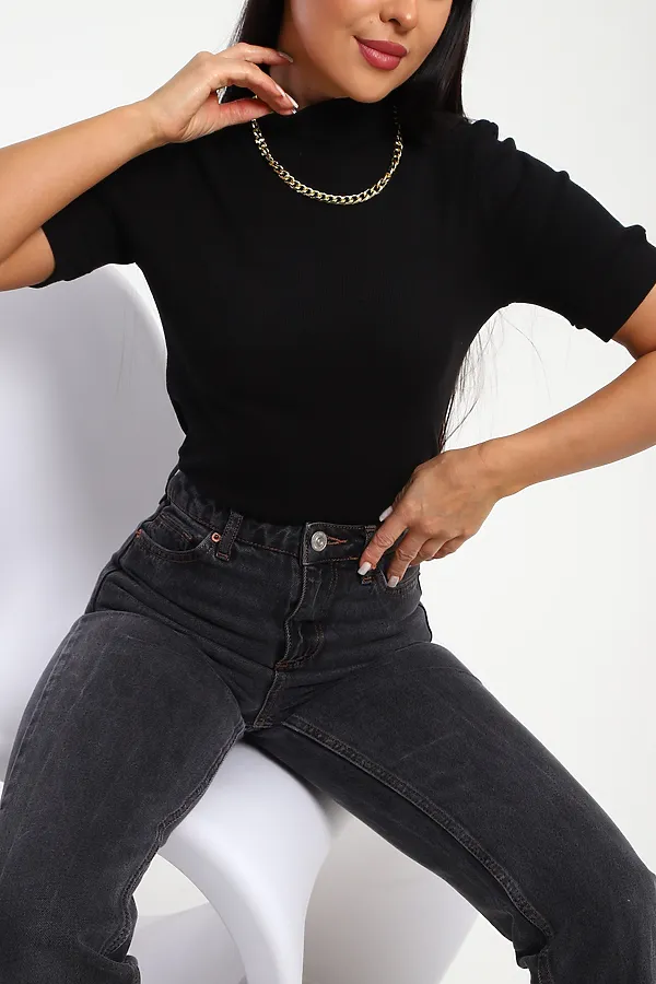 Водолазка с коротким рукавом 32105 НАТАЛИ, черный - фото 2