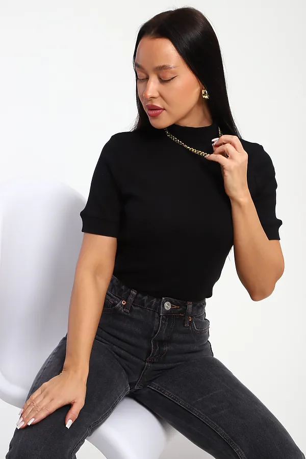 Водолазка с коротким рукавом 32105 НАТАЛИ, черный - фото 2