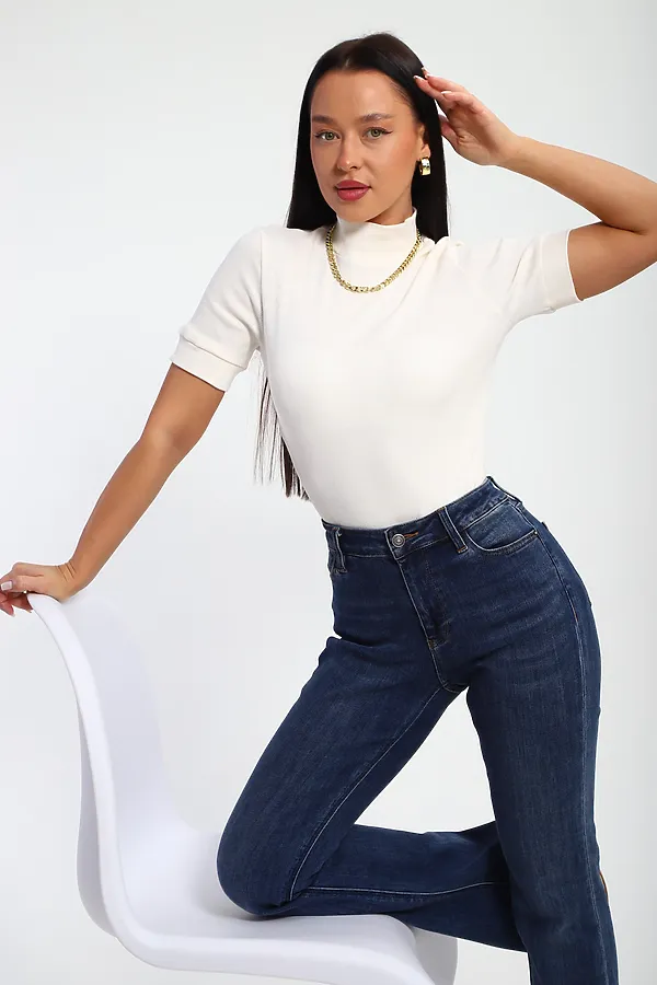 Водолазка с коротким рукавом 32105 НАТАЛИ, кремовый - фото 2