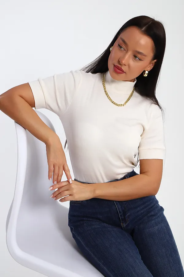 Водолазка с коротким рукавом 32105 НАТАЛИ, кремовый - фото 2