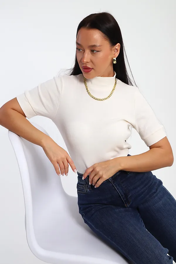 Водолазка с коротким рукавом 32105 НАТАЛИ, кремовый - фото 2