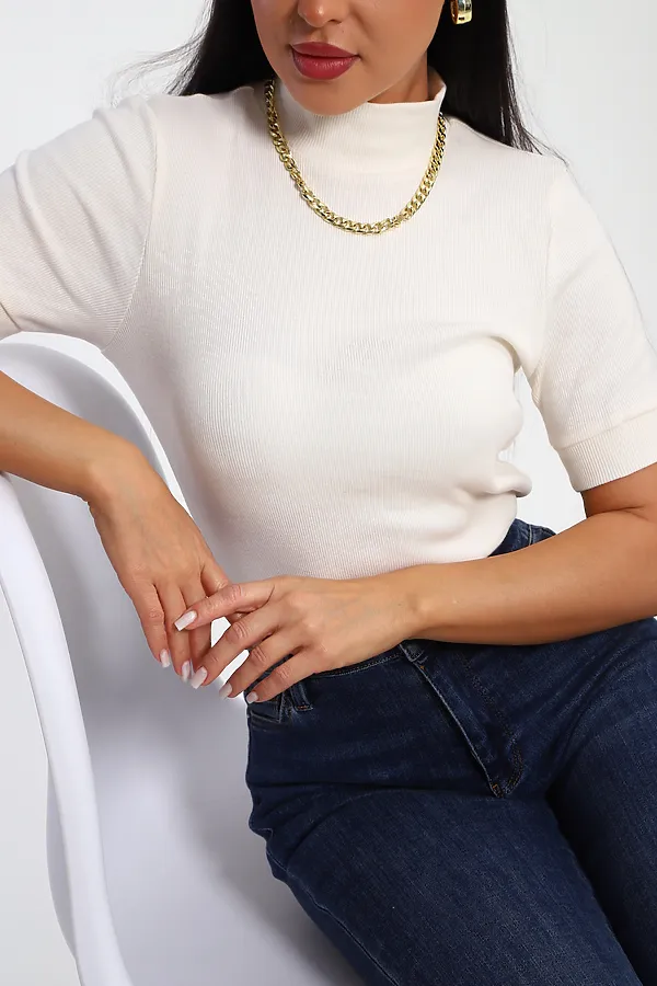 Водолазка с коротким рукавом 32105 НАТАЛИ, кремовый - фото 2