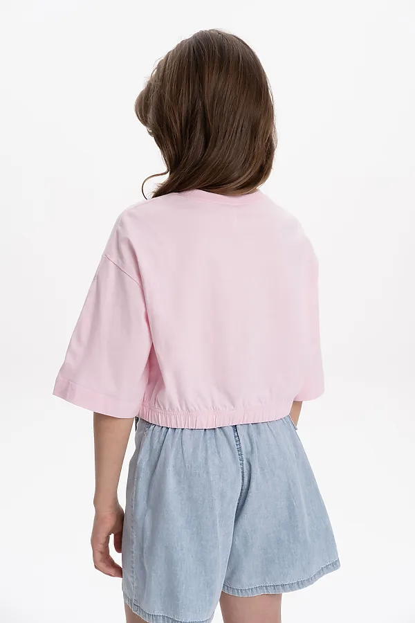 Футболка-топ для девочек PELICAN, бледно-розовый - фото 2