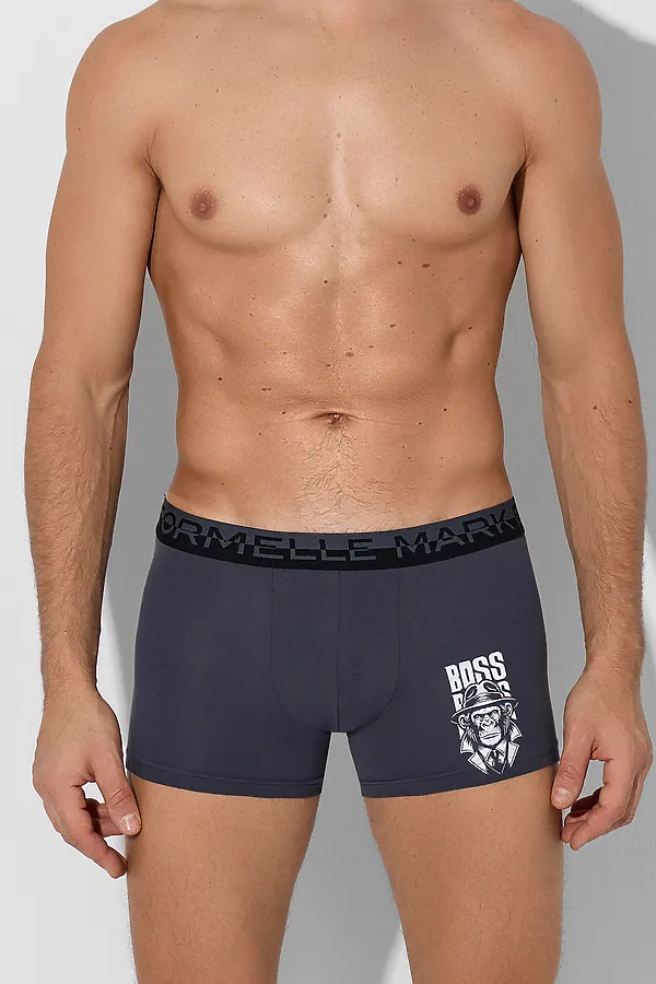 Трусы мужские (2шт) MARK FORMELLE, графит +черный +печать - фото 2