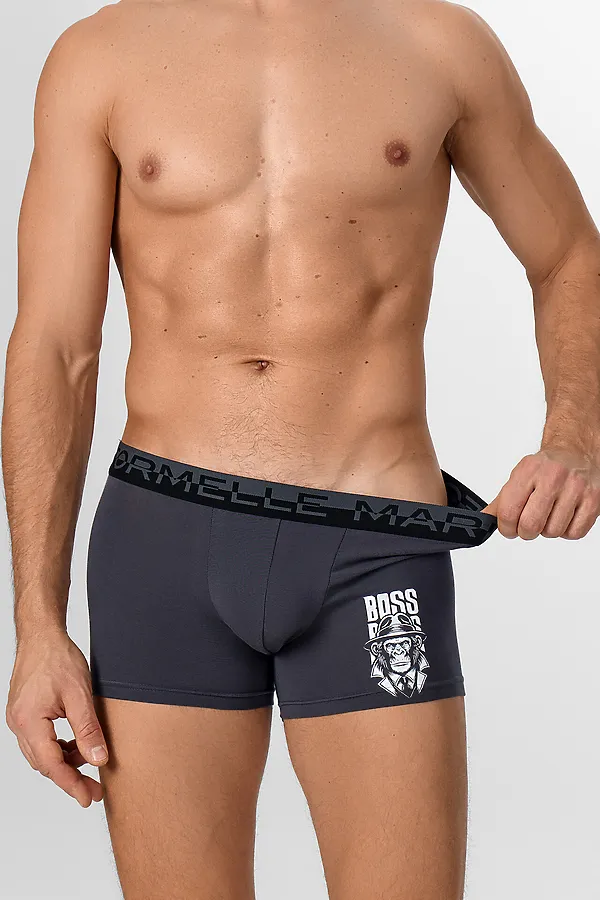 Трусы мужские (2шт) MARK FORMELLE, графит +черный +печать - фото 2