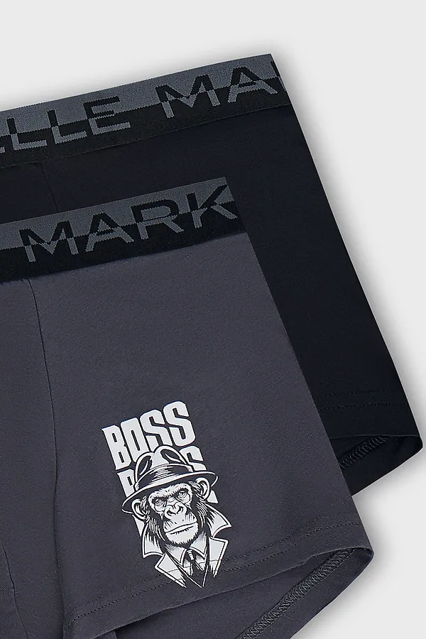 Трусы мужские (2шт) MARK FORMELLE, графит +черный +печать - фото 2
