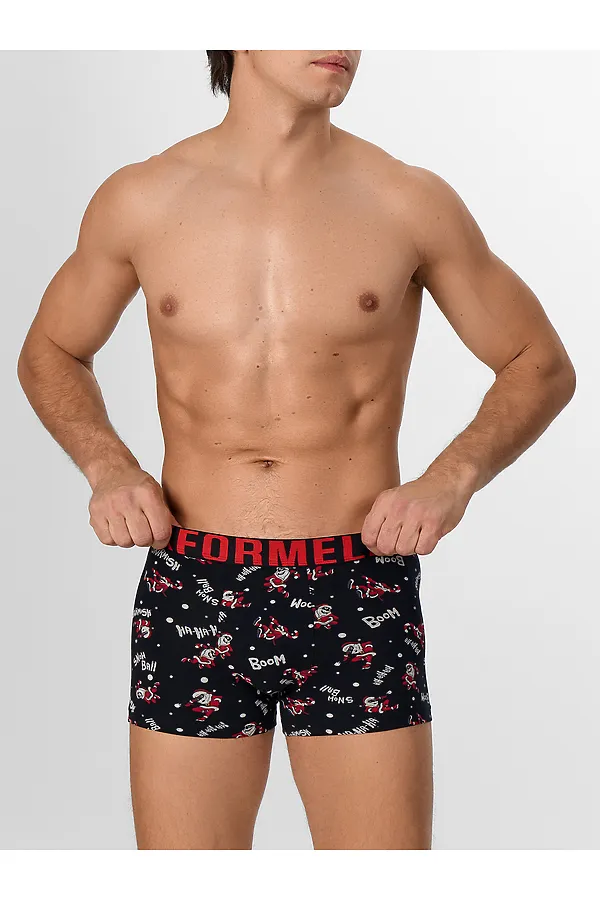 Трусы мужские MARK FORMELLE, деды морозы на черном - фото 2