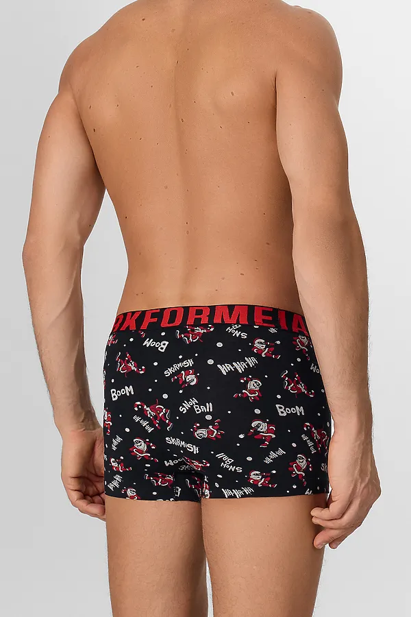 Трусы мужские MARK FORMELLE, деды морозы на черном - фото 2
