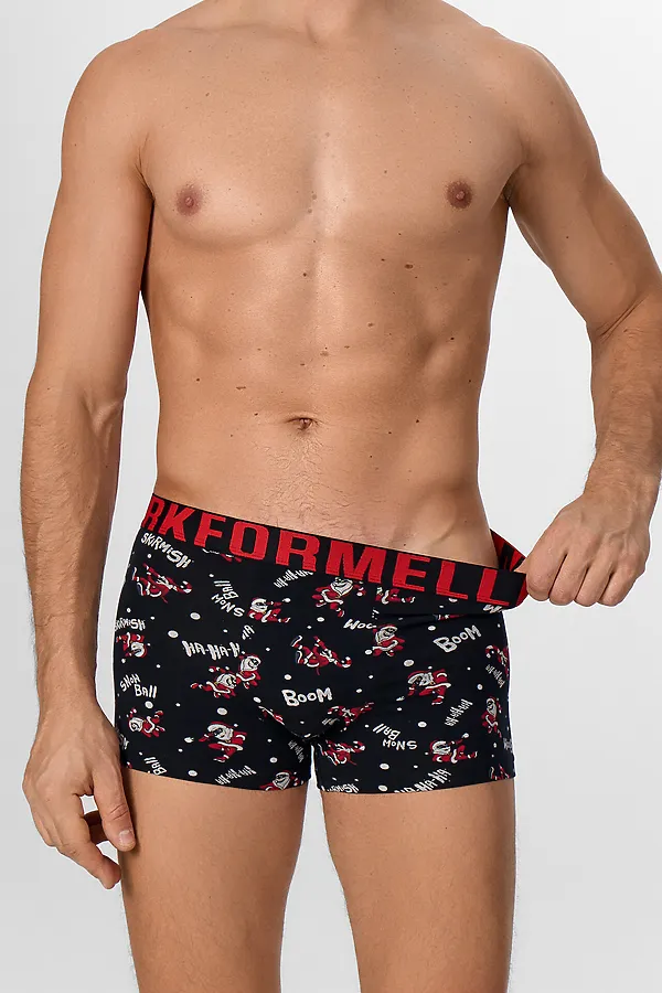 Трусы мужские MARK FORMELLE, деды морозы на черном - фото 2