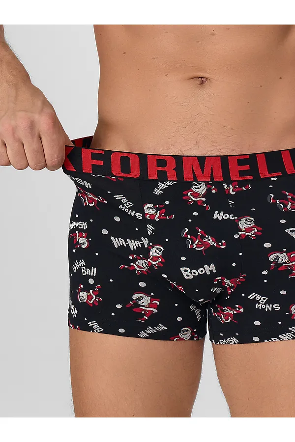 Трусы мужские MARK FORMELLE, деды морозы на черном - фото 2
